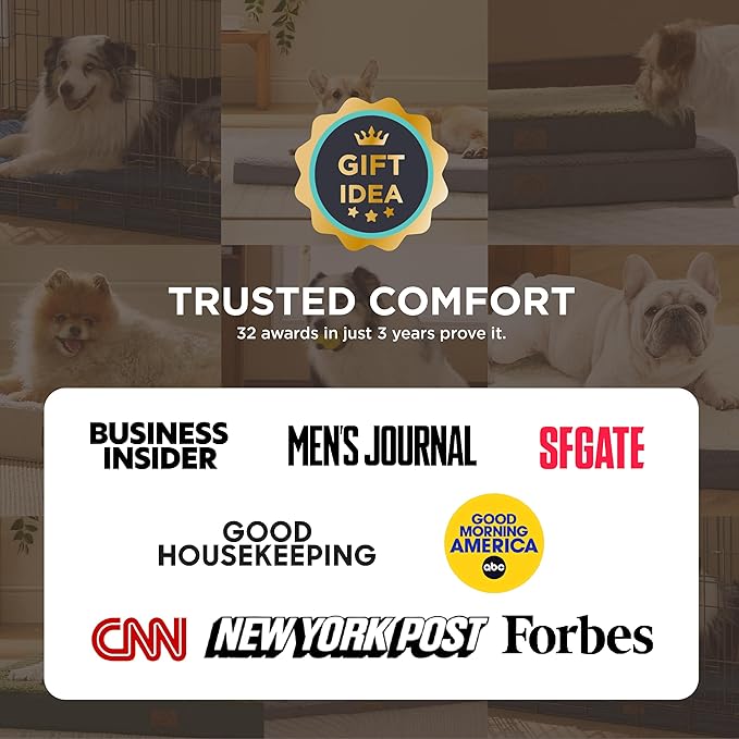 Bedsure Dog Beds Large Sized Dog - Orthopedic Flat Pet Beds with Removable Washable Cover, Egg Crate Foam Puppy Mat, Suitable for Pet Up to 65 lbs