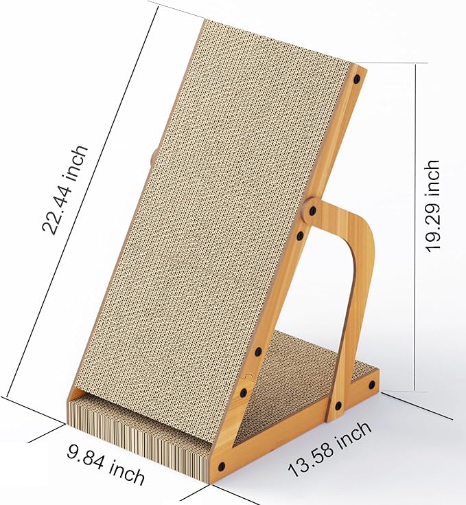 Cat Scratcher, Ramp L Shape Cat Scratch Pad, Cardboard Cat Scratchers for Indoor Cats, Sloped Cat Scratching Board
