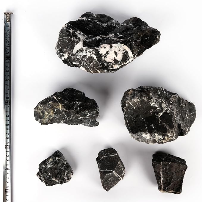 LANDEN Natural Tonwa Stones Slate Stones for Aquariums Terrariums, Paludarium,Vivariums, Reptile and Amphibian Enclosures (17lbs, 2 to 8 inches)