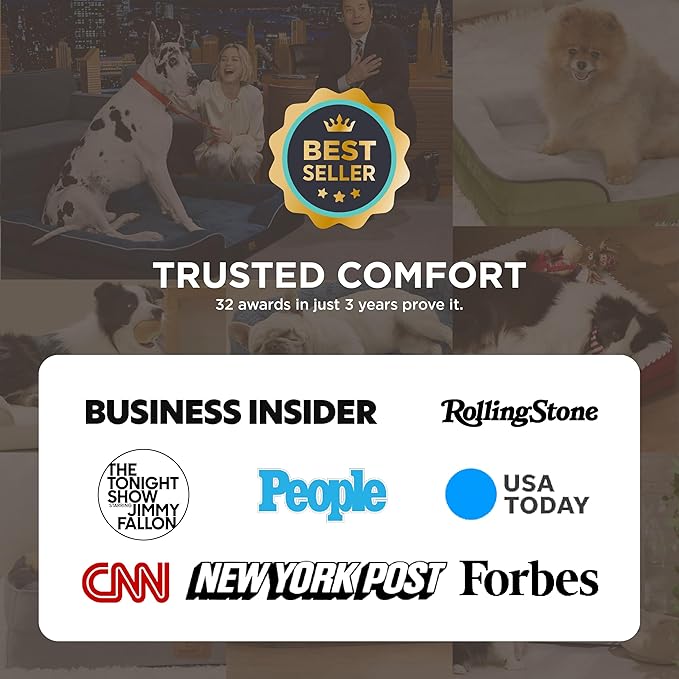 Bedsure Orthopedic Dog Beds Large Sized Dog - Washable Large Dog Cat Bed Waterproof, Comfort Dogs Couch Sofa with Washable Removable Cover, Pet Bed with Nonskid Bottom, Brown, 35"