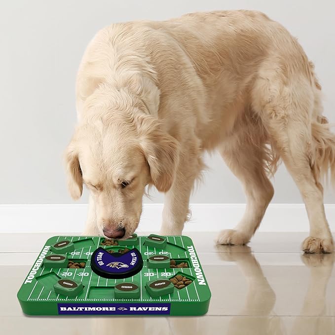 Pets First NFL Baltimore Ravens Large Puzzle Treat Toy for Dogs - Interactive Slow Feeding Toy, New Large Size