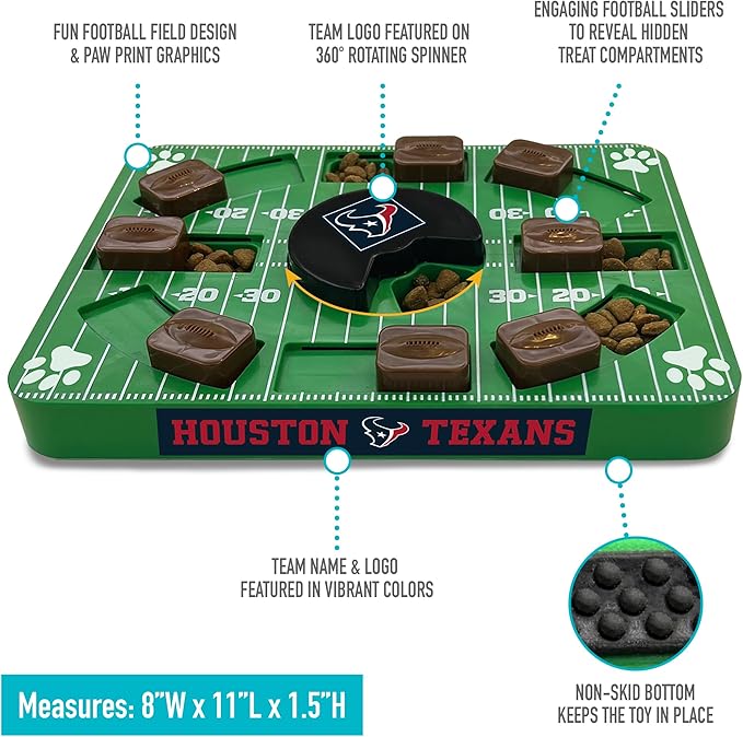 Pets First NFL Houston Texans Puzzle Toy, Puzzle Treat Dog Toy, Interactive Dog Treat Toy, Dog Puzzle