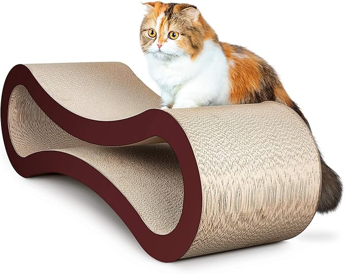 Cat Scratcher Cardboard, Scratching Pad House Bed Furniture Protector, Infinity Shape, Curved
