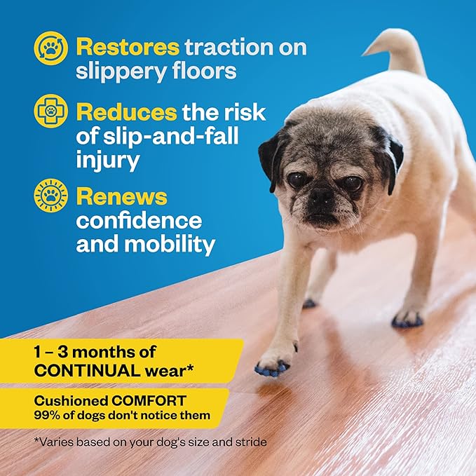 Dr Buzby's XXLarge ToeGrips for Dogs - Instant Traction on Wood/Hardwood Floors - Anti Slip Relief - Grippers for Senior Dogs - Stop Sliding Instantly - Rubber Nails for Paws - 1 Pack (20 Grips)