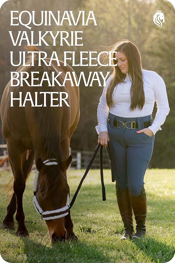 Equinavia Valkyrie Soft Ultra Fleece Padded Adjustable Breakaway Horse Halter - Brown/Ivory White - Warmblood