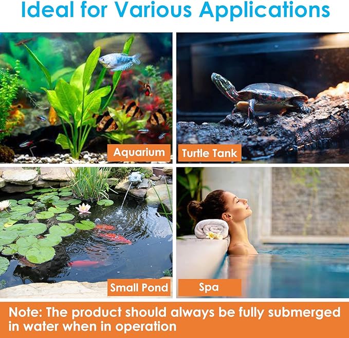 Aquarium U-V Filter for Green Water, Fish Tank Filter with Timer U-V Light, Turtle Tank Filter, Internal Filter with Dual Water Outlet & Aeration, for 70-100 Gallon Tank