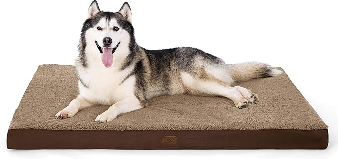 Bedsure XXL Dog Bed for Large Dogs - Orthopedic Flat Giant Pet Beds with Removable Washable Cover, Jumbo Egg Crate Foam Mat, Suitable for Pet Up to 150 lbs