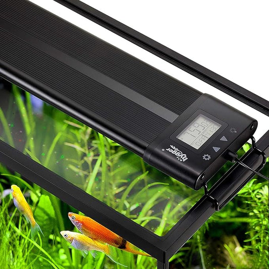 hygger Auto On Off LED Aquarium Light 24-30 Inches Dimmable 7 Colors Full Spectrum Fish Tank Light Fixture for Freshwater Planted Tank Build in Timer Sunrise Sunset
