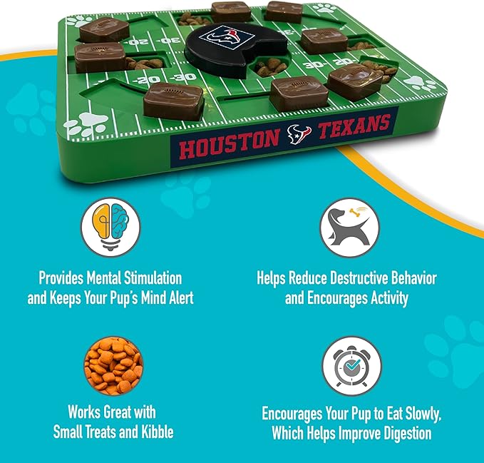 Pets First NFL Houston Texans Puzzle Toy, Puzzle Treat Dog Toy, Interactive Dog Treat Toy, Dog Puzzle