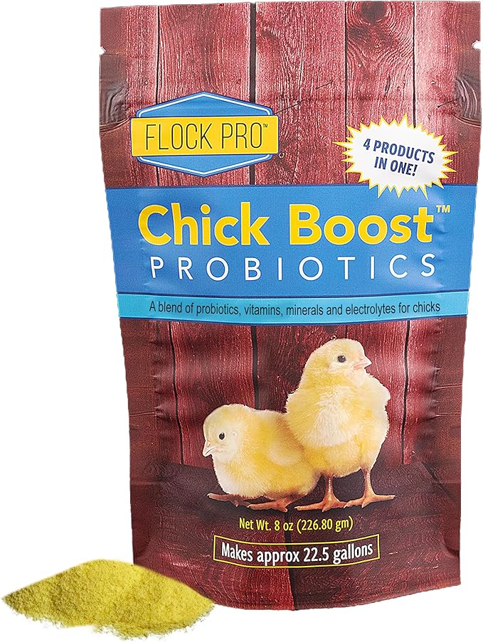 Equerry's Flock PRO Chick Boost Probiotic - Probiotics, Vitamins, Minerals and Electrolytes for Chickens | Chicken Vitamins and Supplements for All Poultry - 8oz