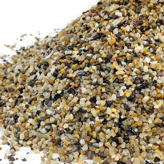 5 lbs Fish Tank Sand, 1/16 inch Mini Aquarium Gravel, Decorative Pea Gravel Stones for Air Plants, Vase Fillers, Landscaping and Succulent Soil Cover