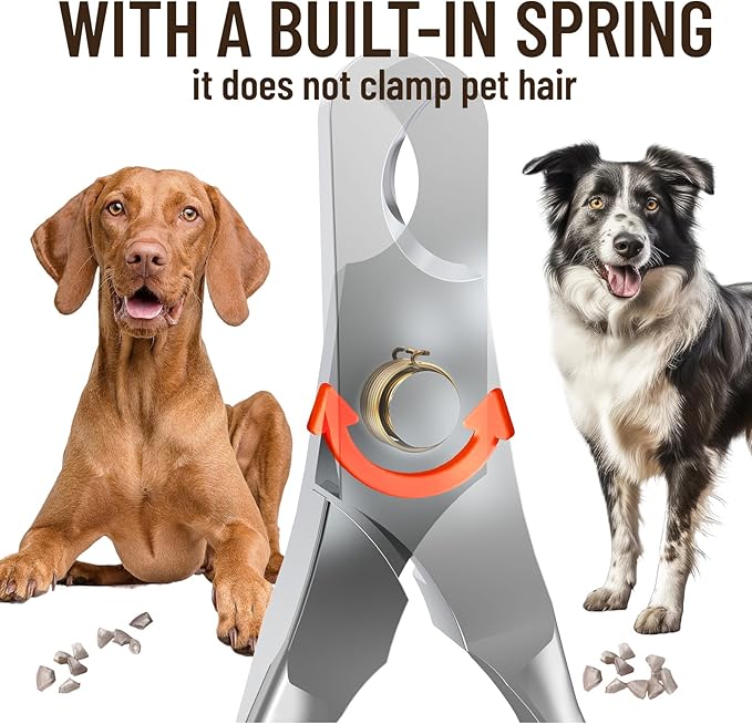 Dog Nail Clippers - All Steel Material, Built-in Spring,Heavy Duty Dog Nail Trimmer Full Metal Razor Sharp Professional for All Dogs Cats with Thick Toena,Dog Nail Trimmers