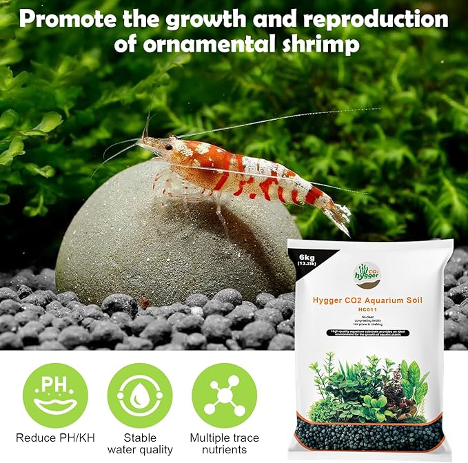 Shrimp Soil Water Grass Mud for Aquarium Fish Tank Aquascaping - Aquarium Substrate Soil for Shrimp Breeding and Plant Growth, No Washing Needed(6.6, Pounds)