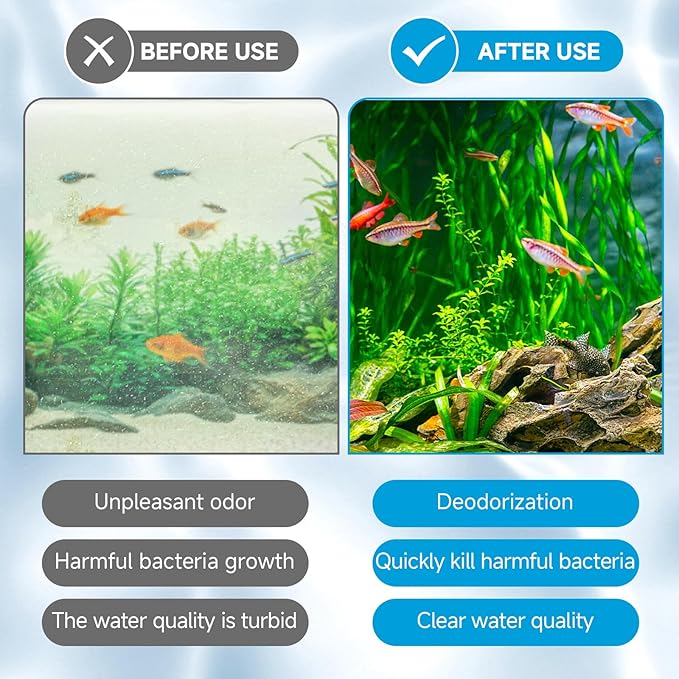 AQQA 6 Packs Aquarium Filter Cartridges with Activated Carbon - Remplacement Fish Tank Filters Cotton
