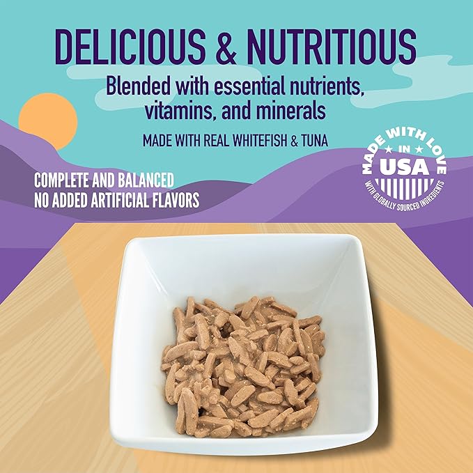 A Strong Heart Canned Wet Cat Food, Shreds with Ocean Whitefish & Tuna - 5.5 oz Cans (Pack of 24), Made in The USA with Real Ocean Whitefish & Tuna