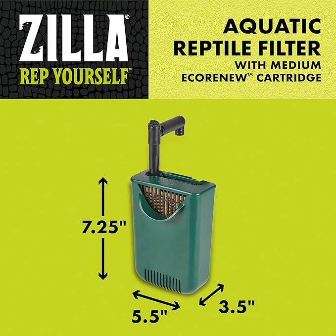 Zilla Aquatic Reptile Internal Filter with SmartClean Technology, for Turtles and Aquatic Reptiles, Medium