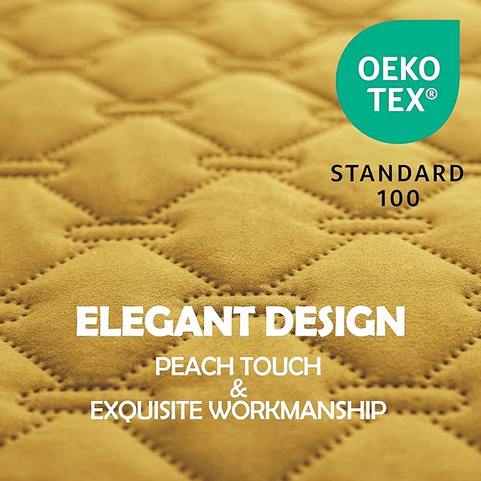 gogobunny 100% Double-Sided Waterproof Dog Bed Cover Pet Blanket Sofa Couch Furniture Protector for Puppy Large Dog Cat, Reversible (82x82 Inch (Pack of 1), Dark Yellow/Light Yellow)