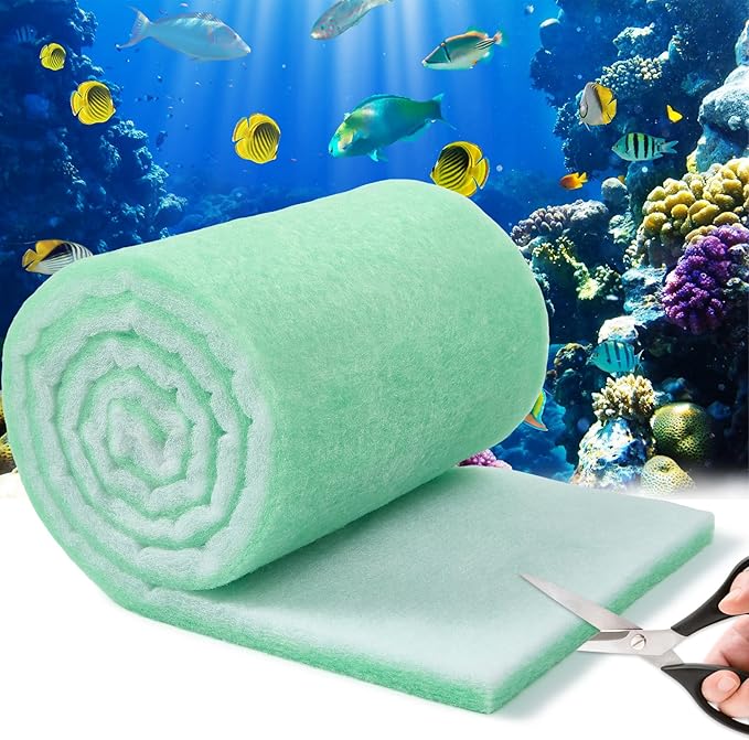 Aquarium Filter Sponge Fish Tank Pond Filter Media Filters Pad for Fish Tank,Filter Freshwater, Saltwater Aquariums, Reusable Fish Pond Filter Material, 0.27" Thick, Green