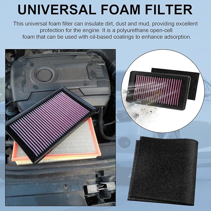 Air Filter Foam Sheet Material, 24" x 12" x 3/8" 30 PPI Filter Foam Sheet, Reusable Air Filter for Cutting and Fitting Purifier, Aquarium, Fish Tank, Air Conditioner