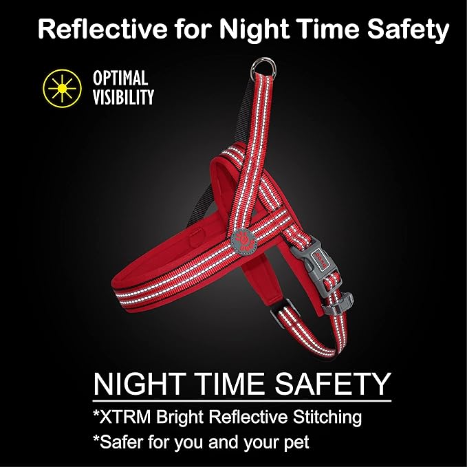 DOCO No-Pull Dog Harness Halter Reflective Easy-Control Harness for Training, Walking, and Preventing Pulling, Ideal for Medium Dogs(Navy Blue)