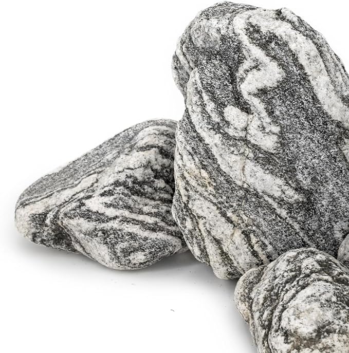 Natural Aquarium Rocks Silver Seiryu Rock Decorative Stone for Aquariums and Terrariums Animal Feeding Box, Micro Landscape, Stone Landscape and Bonsai.(10lb 2-7inch 5-6Pcs)