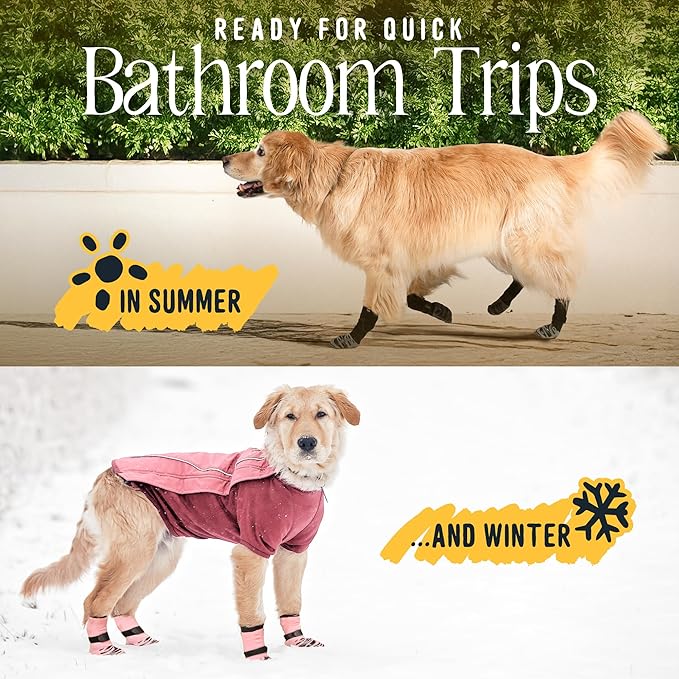 DOK TigerToes Premium Non-Slip Dog Socks for Hardwood Floors - Extra-Thick Grip That Works Even When Twisted - Prevents Licking, Slipping, and Great for Dog Paw Protection (XXL)