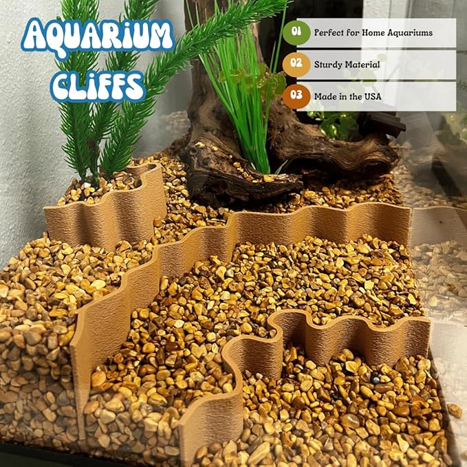 REEFSHAPE Aquarium or Terrarium Substrate Cliffs Combo Pack | Separate Substrate Layers in Aquariums or Terrariums to Create Cliffs & Depth | Made in USA (Cliff Combo, Tan)