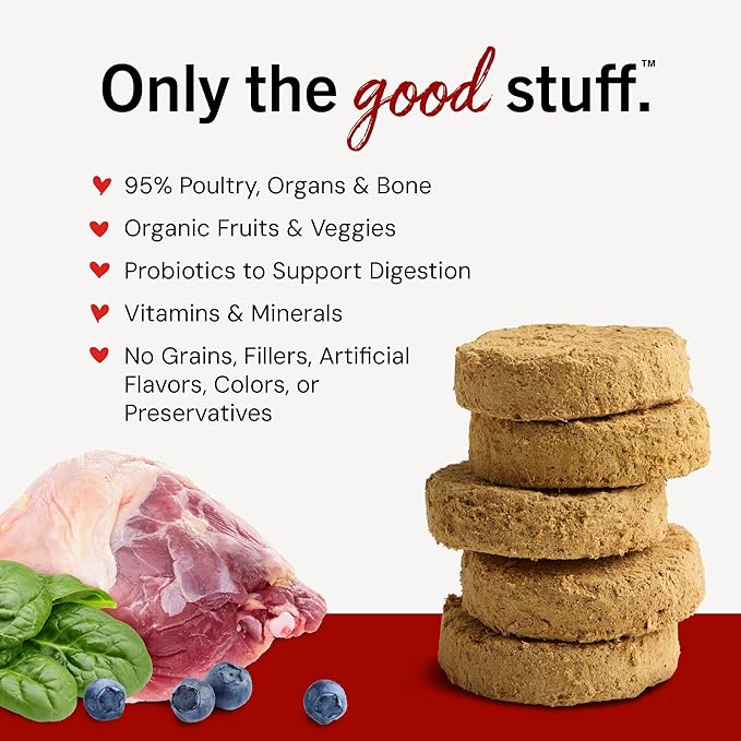 Stella & Chewy's Freeze-Dried Raw Dinner Patties - Duck Duck Goose Recipe - High Protein Grain-Free Puppy & Dog Food - Perfect For Picky Eaters - 5.5 oz