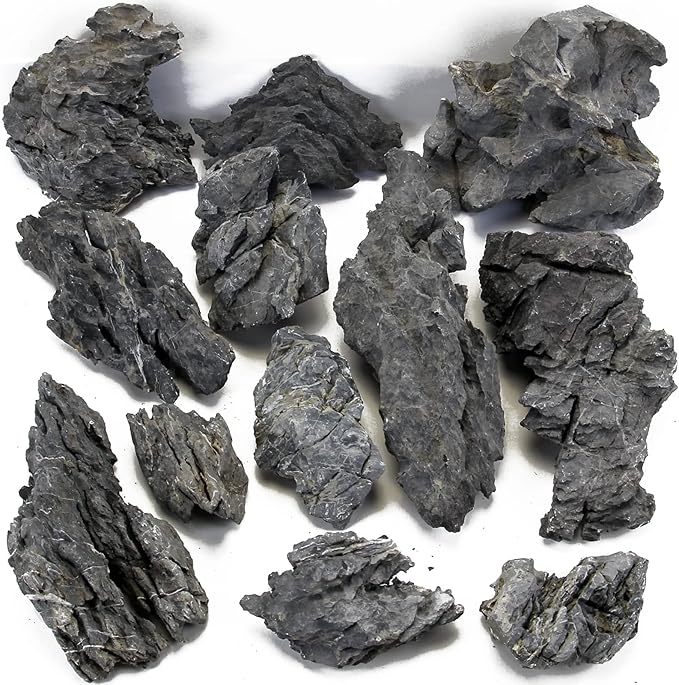 KINGRUI Natural Seiryu Rock Stone 11LB Dragon Stone for Aquarium Landscaping Models Fish Tank Decoration Reptile and Amphibian enclosures 3-6inch