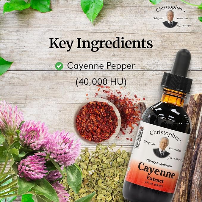 Christopher's Original Formulas Cayenne Extract - 2 fl oz Liquid | Premium Herbal Supplement for Wellness