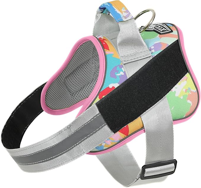 Bolux Dog Harness, No-Pull Reflective Dog Vest, Breathable Adjustable Pet Harness with Handle for Outdoor Walking - No More Pulling, Tugging or Choking (XX-Large (Pack of 1), OilPainting)