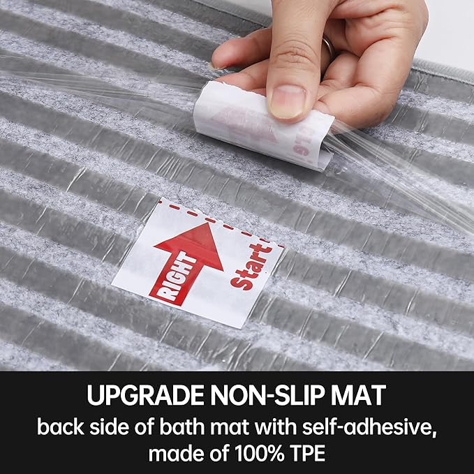 COSY HOMEER Edging Stair Treads Non-Slip Corner Indoor Stair Runners for Wooden Steps,Landing Slip Resistant Stair Rugs for Kids and Dogs, 100% Polyester TPE Backing,Brown,20"X32"