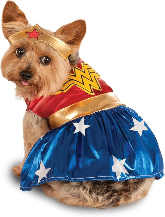 DC Comics: Wonder Woman Pet Costume for For Dogs or Cats by Rubies, Medium