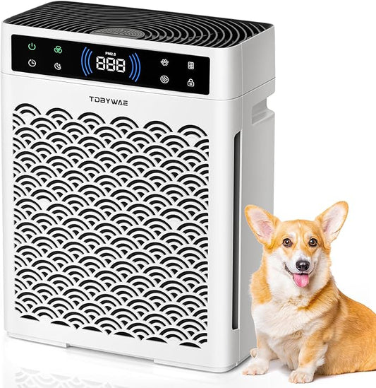 Air Purifiers for Home, Large Room up to 3000 Ft², HEPA Air Purifier for Home Pets with Filter, Air Quality Sensor, Timer, Air Cleaner for Bedroom, Dorm Room, Pet Hair, Office