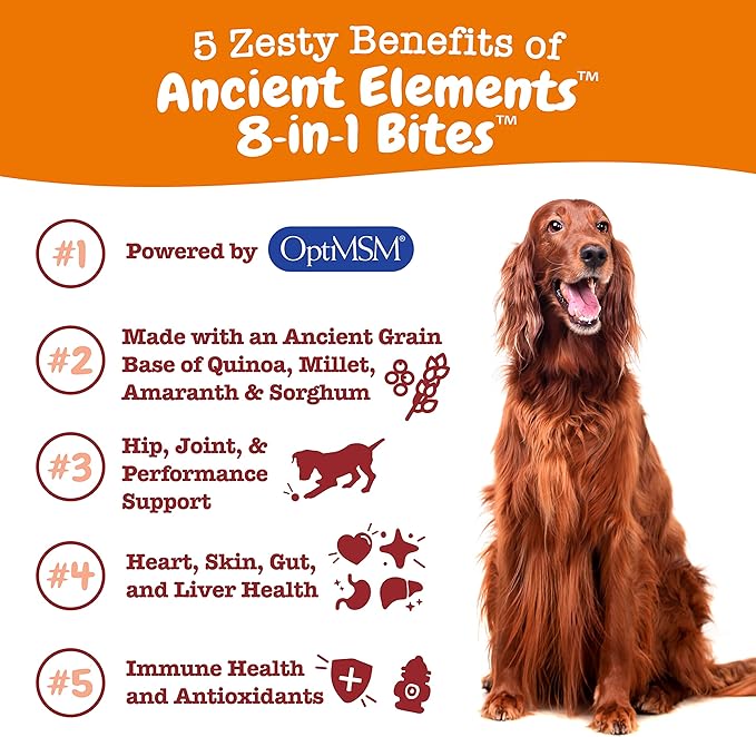Zesty Paws Dog Multivitamin, Chewable Dog Vitamins and Supplements for Hip & Joints, Skin & Coat, Omega 3 Fish Oil for Dogs- Senior & Puppy Multivitamin - Bison- 90ct