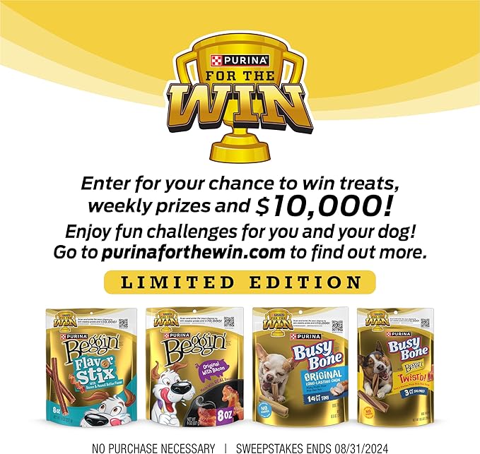 Purina Busy With Beggin' Made in USA Facilities Small/Medium Breed Dog Treats, Twist'd - (Pack of 2) 6 ct. Pouches