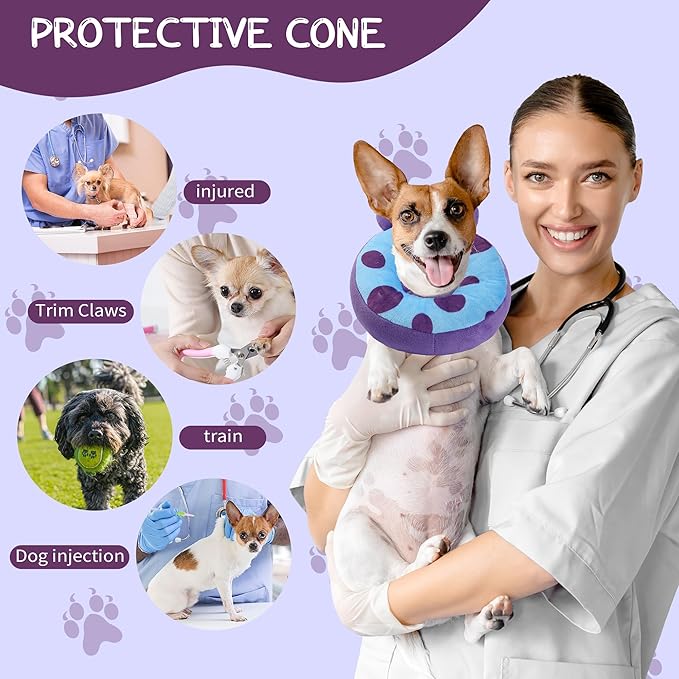 Adjustable Cat Collar Soft to Stop Licking After Surgery for Kitten, Alternative to Cone of Shame, Donut Cone for Cats, Pet Elizabethan Collar (Monster, Small)