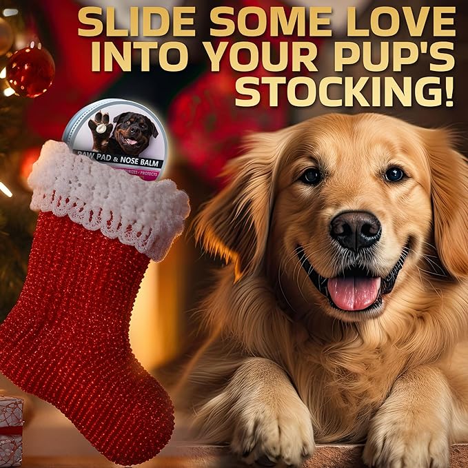 Dog Paw Balm for Dry Cracked Paws – Lick-Safe Moisturizer and Organic Paw Wax with Aloe & Vitamin E – Hot Pavement and Winter Snow Protection – Nose Safe – for All Breeds