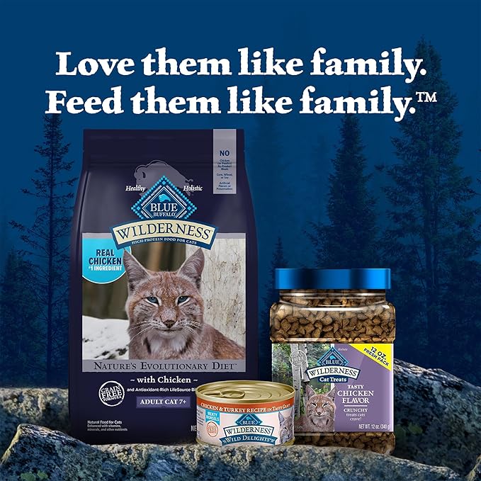 Blue Buffalo Wilderness Natural Mature Dry Cat Food for Cats 7+ Years, High-Protein and Grain-Free Diet, Supports Immune System Health and Energy to Stay Active, Chicken, 5-lb. Bag