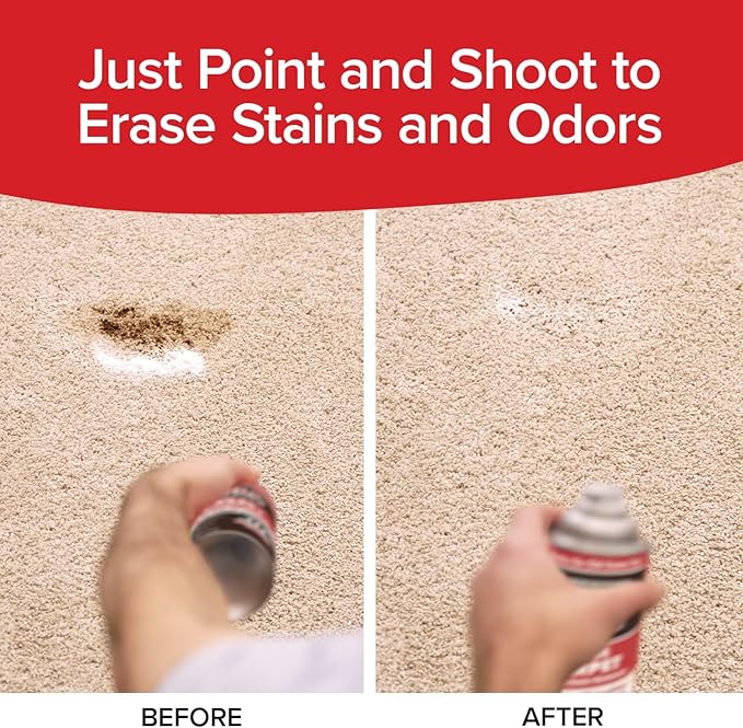 Bull Shot Carpet Spot & Stain Remover by Horsepower, AS-SEEN-ON-TV, Made In USA, Just Point & Spray, Stain-Lifting Foam-Action, Pet Stains & Odors, Coffee, Soda, Wine, Grease, New & Old Stains & More