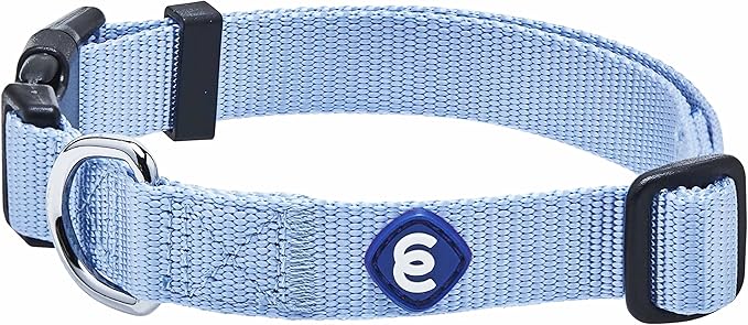 Blueberry Pet Essentials Matching Large Dog Collar | Adjustable Classic Solid Color Nylon Dog Collars for Large Dogs | Chambray Blue Dog Collar for Large Dogs