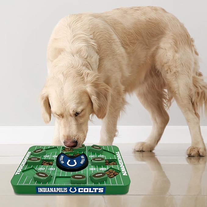 Pets First NFL Indianapolis Colts Large Puzzle Toy, New Size, Interactive Dog Treat & Slow Feeding Toy