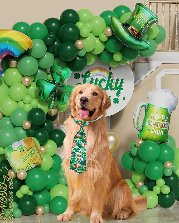 PET SHOW 10 Pack Holiday Big Dog Ties Neckties for Large Breed Dogs XL Adjustable Grooming Accessories Neck Ties Bowties Girl Boy Pets Festival Costumes Wedding Party Gift Favor