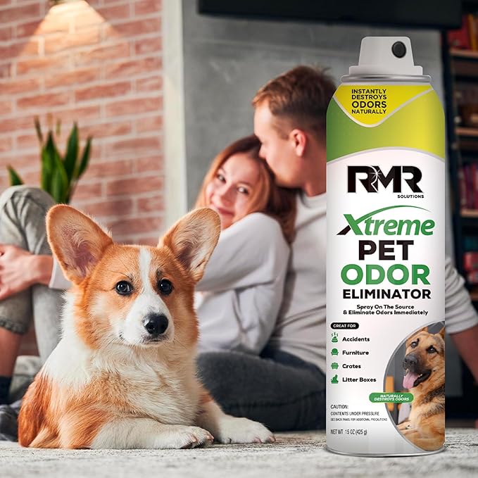 RMR Xtreme Pet Odor Eliminator Spray - Neutralize Strong Urine, Litter, Furniture, Crate, and Animal Smells, 15 Ounces, Unscented