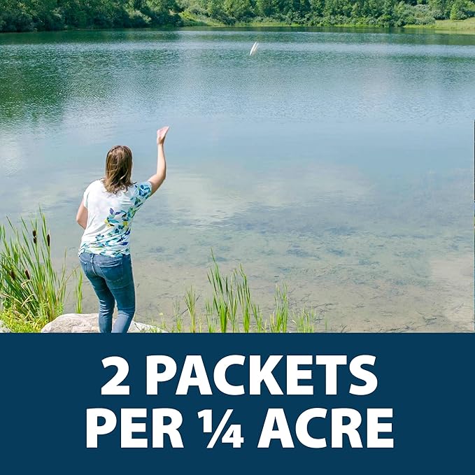 Airmax PondClear Packets, Beneficial Bacteria & Enzyme Clarifier Treatment with Ecoboost PRx, Clear & Clean Pond & Lake Water, Safe for Fish, 96 Count