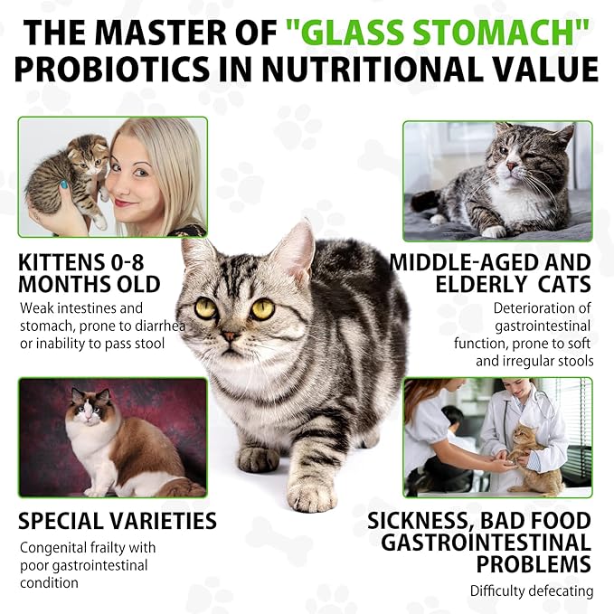 Cat Constipation Relief, Constipation Relief for Cat, Cat Laxative Constipation Relief, 100% Natural Cat Laxative with 6 Probiotics Cat Stool Softener, Promotes Digestive Health - 2 fl oz