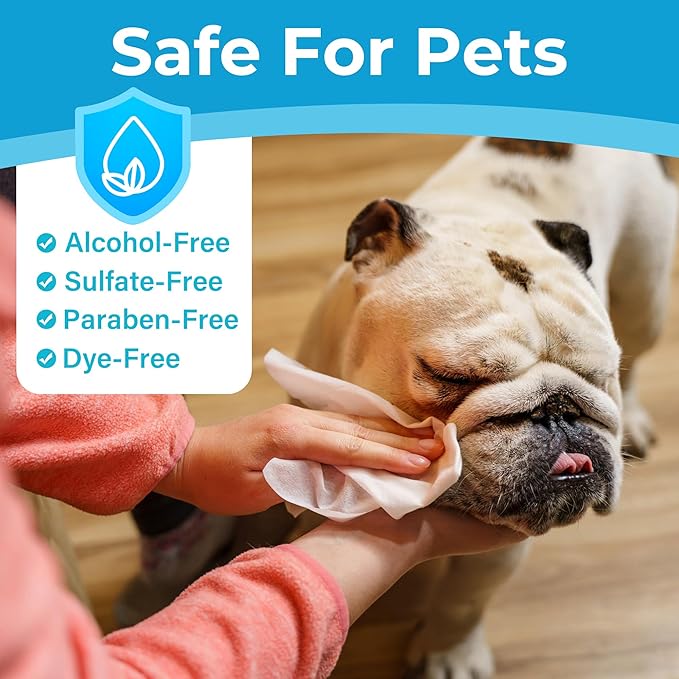 PrimePets Dog Wipes for Paws and Butt, 300 Count, 8" x 6" Pet Grooming Wipes for Dogs Cats Cleaning Deodorizing, Unscented Dog Paw Wipes, Puppy Wipes for Face Bum Eyes Ears Teeth