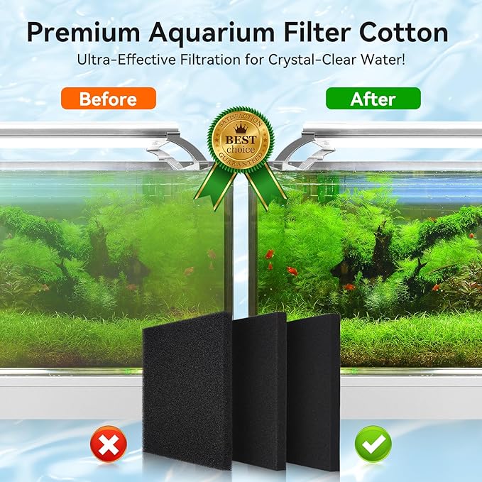 Aquarium Filter Sponge Pad, Filter Media Foam Sponges, Filter Accessories for Fish Tanks and Ponds (18.5"x18.5"x1.6", 35PPI, 2 Pack)
