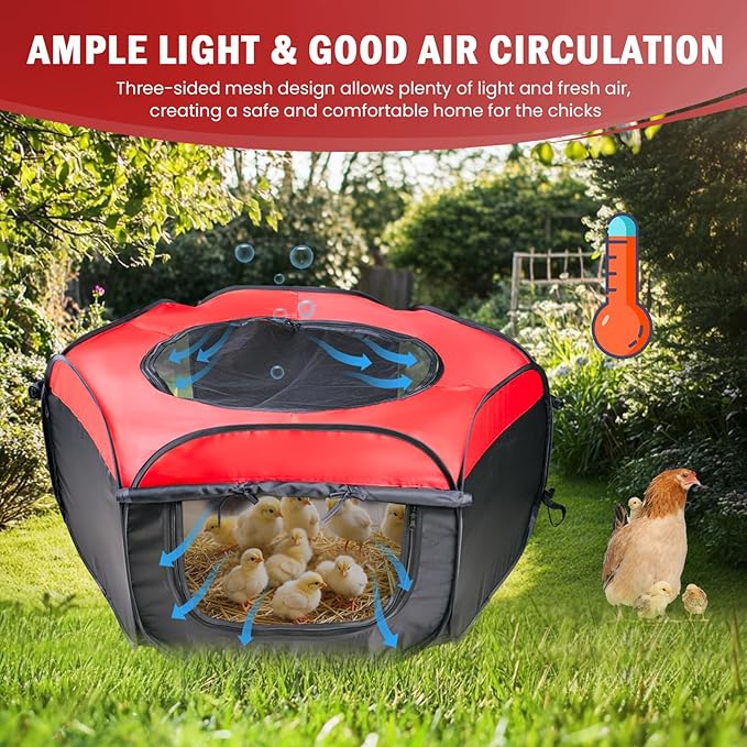 Brooder Box for Chick Starter Kit - Brooder Pen/Baby Chicken Supplies Brooder Box with Ideal Size Brooding Up to 15 Baby Chick, Duck and Quail