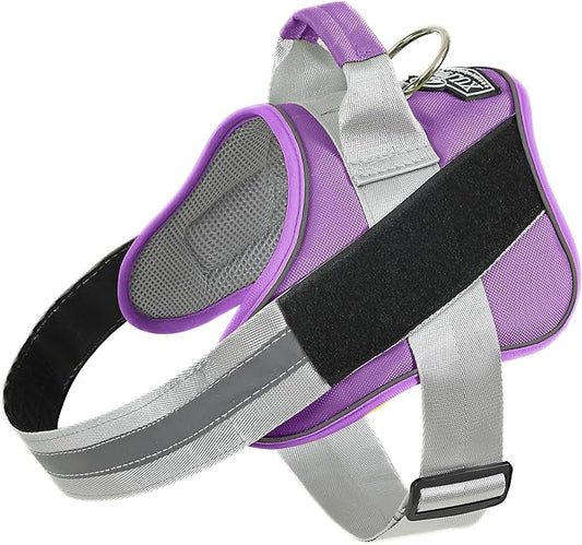Bolux Dog Harness, No-Pull Reflective Dog Vest, Breathable Adjustable Pet Harness with Handle for Outdoor Walking - No More Pulling, Tugging or Choking (Lavender, Large (Pack of 1))